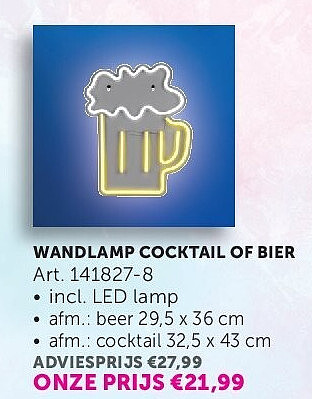 WANDLAMP COCKTAIL OF BIER