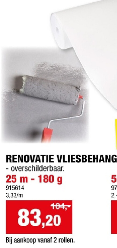 RENOVATIE VLIESBEHANG 25 m - 180 g