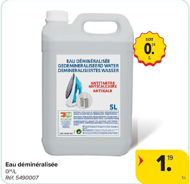 Eau déminéralisée 5 L