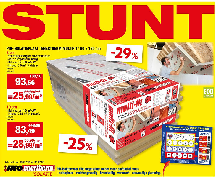PIR-ISOLATIEPLAAT “ENERTHERM MULTIFIT” 60 x 120 cm 8 cm