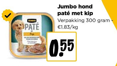 Jumbo hond paté met kip