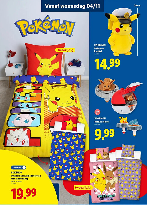 POKÉMON Omkeerbaar dekbedovertrek met kussensloop