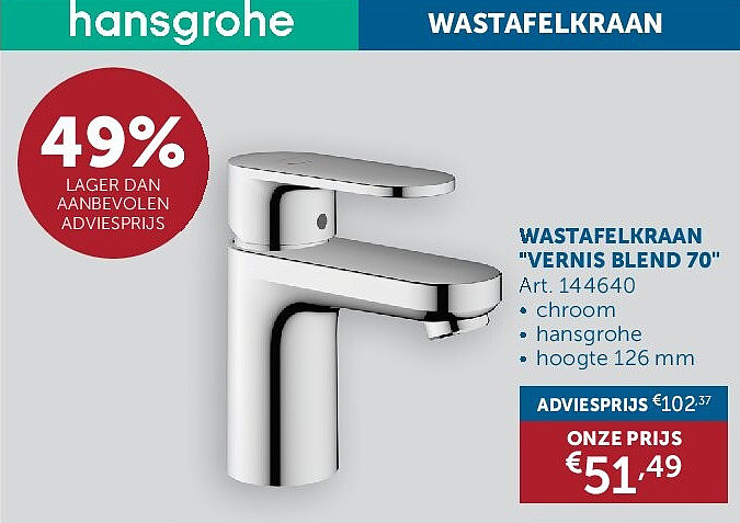 WASTAFELKRAAN "VERNIS BLEND 70"