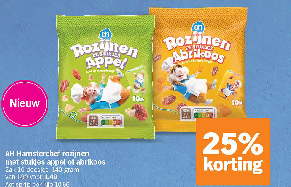 AH Hamsterchef rozijnen met stukjes appel of abrikoos
