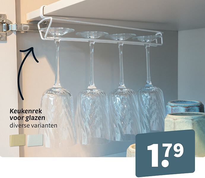 Keukenrek voor glazen