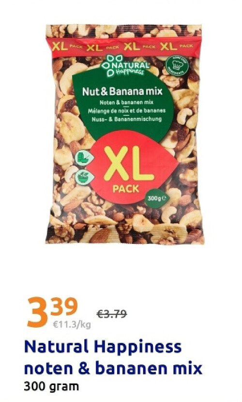 Natural Happiness noten & bananen mix