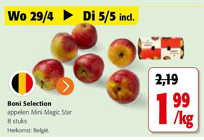 Boni Selection appelen Mini Magic Star 8 stuks