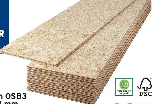 Panneau de construction OSB3, épaisseur 18 mm