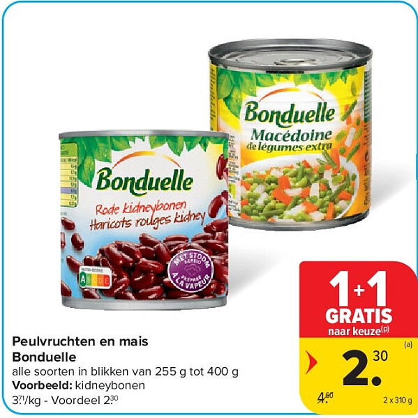Peulvruchten en mais Bonduelle