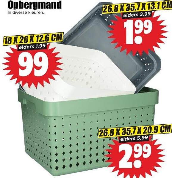 Opbergmand 18 x 26 x 12,6 cm