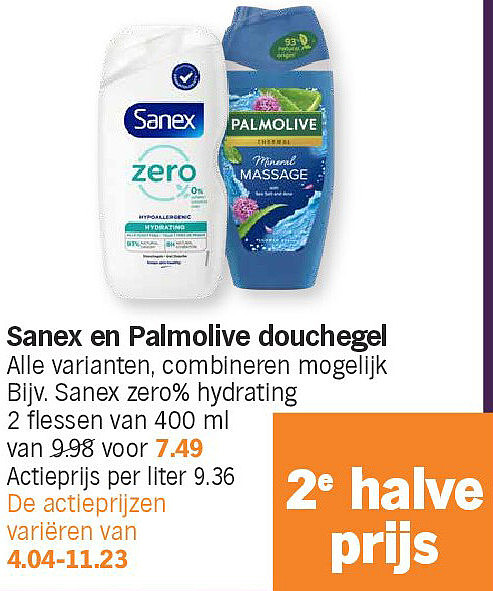 Sanex en Palmolive douchegel