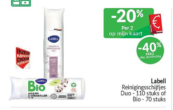 Labell Reinigingsschijfjes - Duo 110 stuks of Bio 70 stuks