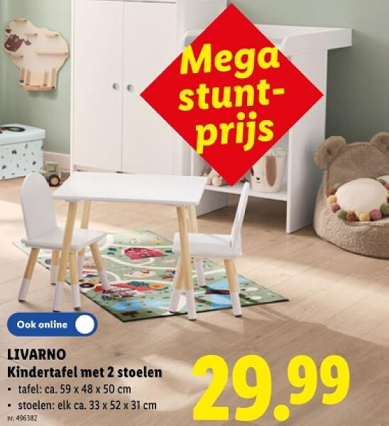 Kindertafel met 2 stoelen