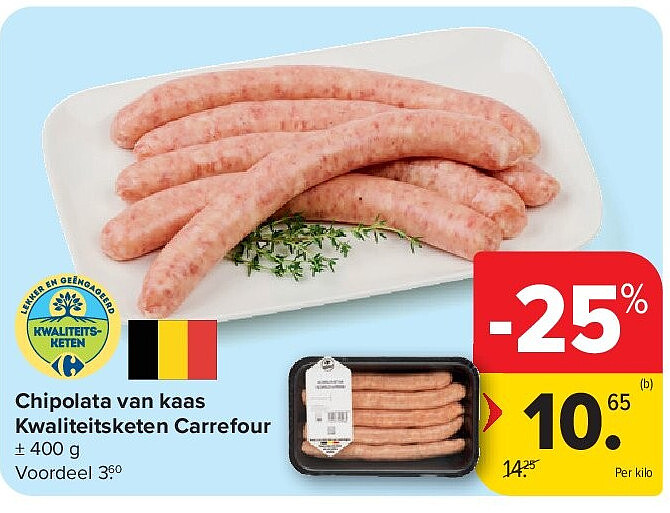Chipolata van kaas Kwaliteitsketen Carrefour