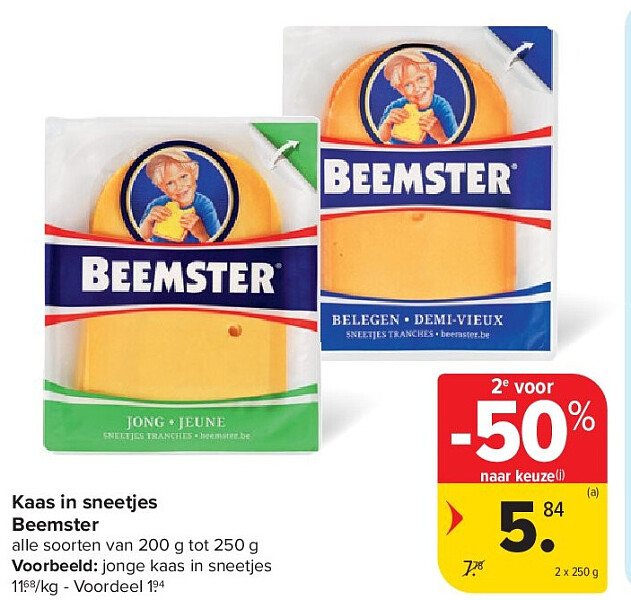 Kaas in sneetjes Beemster