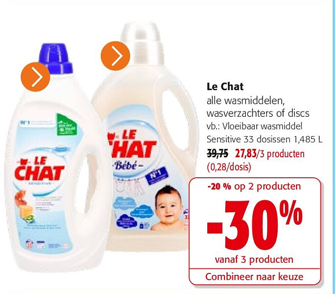 Le Chat Vloeibaar wasmiddel Sensitive 33 dosissen 1,485 L