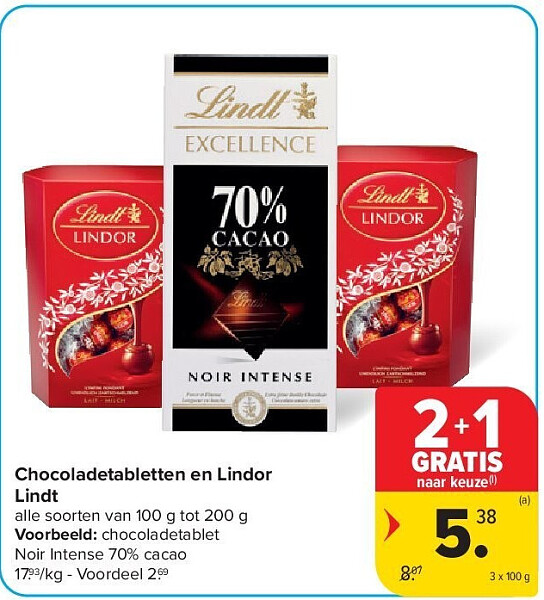 Chocoladetabletten en Lindor Lindt