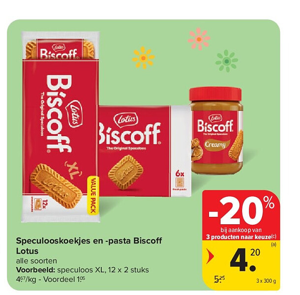 Speculooskoekjes en -pasta Biscoff Lotus