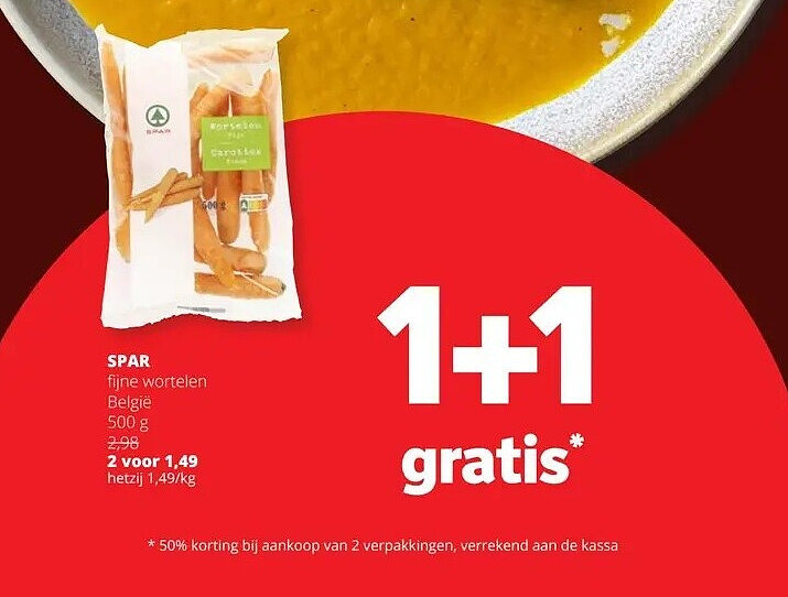 SPAR fijne wortelen België 500 g