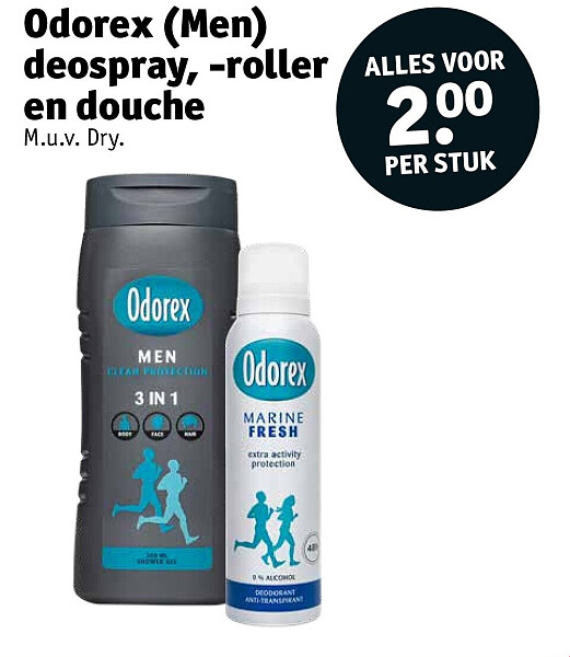 Odorex (Men) deospray, -roller en douche