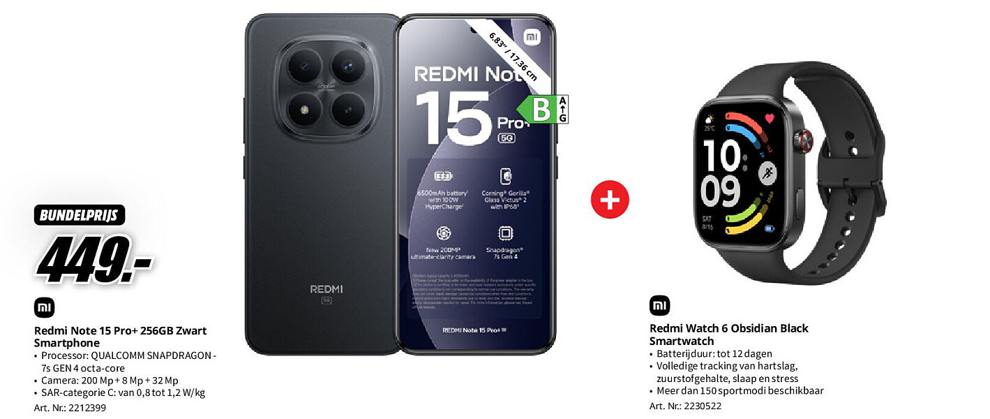 Redmi Note 15 Pro+ 256GB Zwart Smartphone