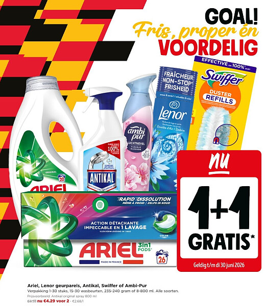 Ariel, Lenor geurparels, Antikal, Swiffer of Ambi-Pur