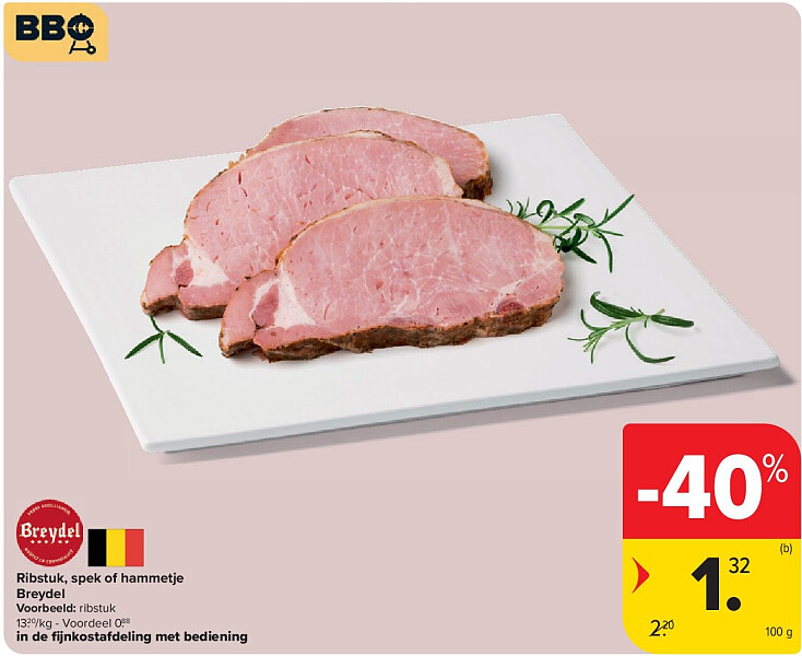 Ribstuk, spek of hammetje Breydel