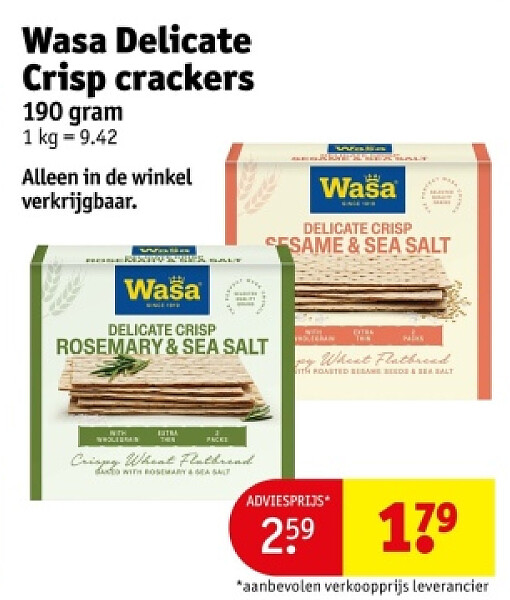 Wasa Delicate Crisp crackers