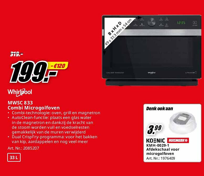 MWSC 833 Combi Microgolfoven