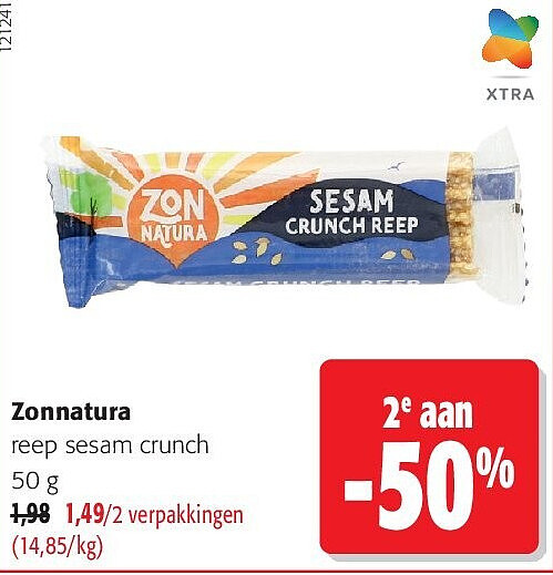 Zonnatura reep sesam crunch 50 g
