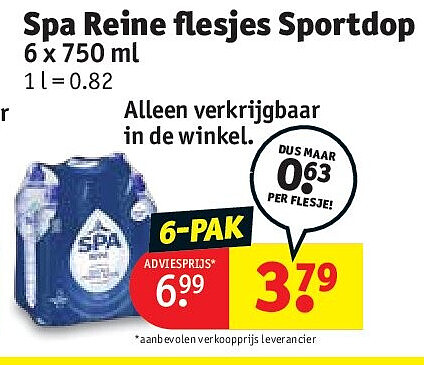 Spa Reine flesjes Sportdop