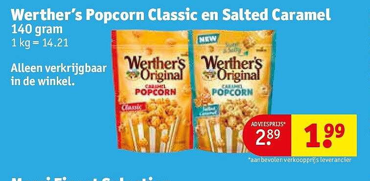 Werther’s Popcorn Classic en Salted Caramel