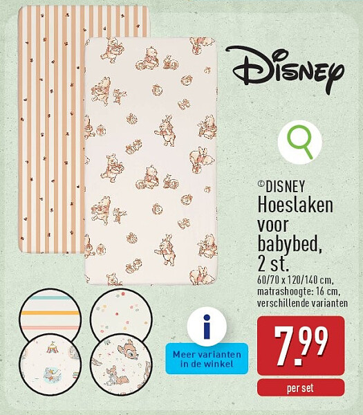 Hoeslaken voor babybed, 2st.