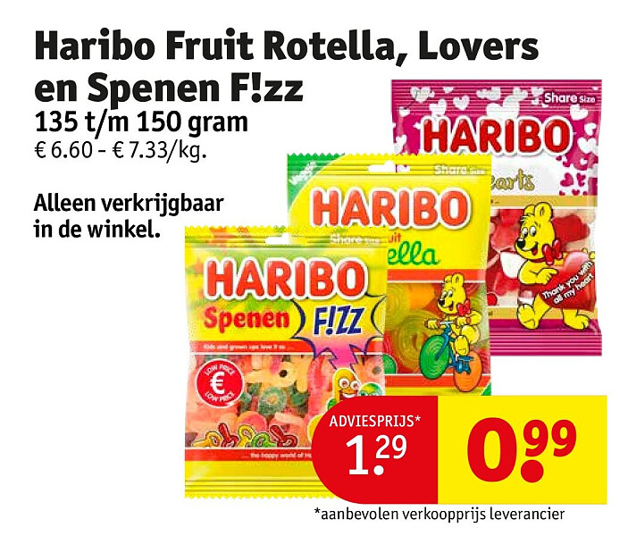Haribo Fruit Rotella, Lovers en Spenen F!zz