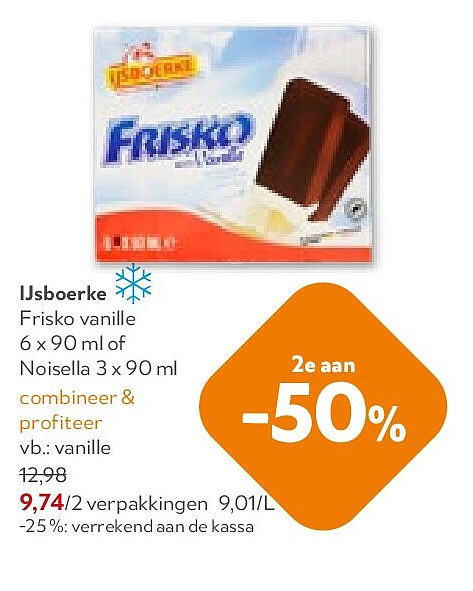 IJsboerke Frisko vanille 6 x 90 ml