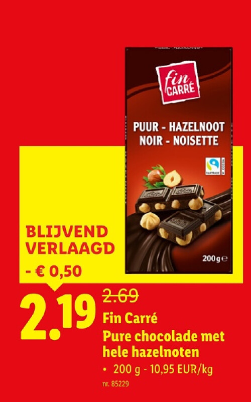 Pure chocolade met hele hazelnoten