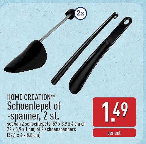 Schoenlepel of -spanner, 2st.