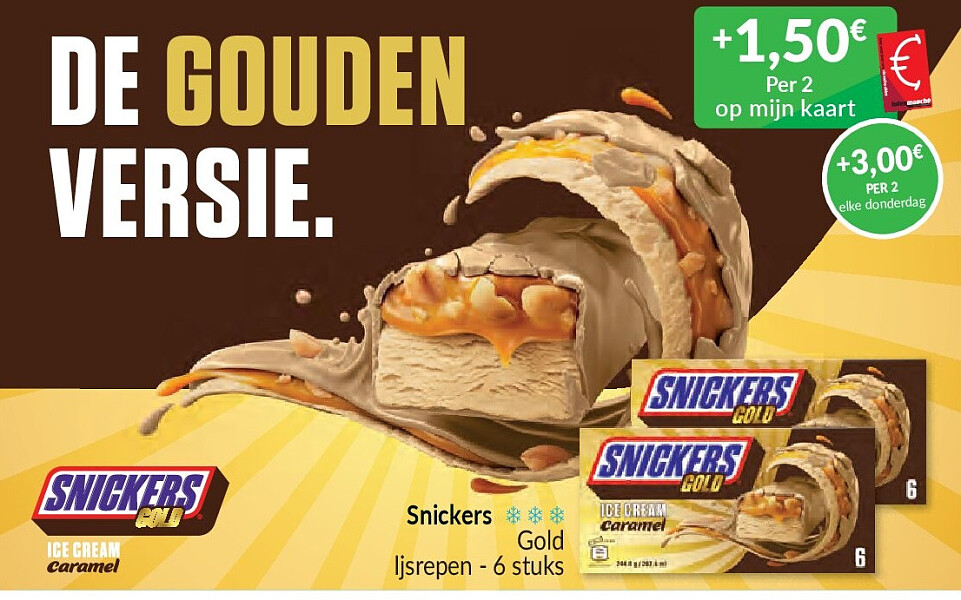 Snickers Gold Ijsrepen - 6 stuks