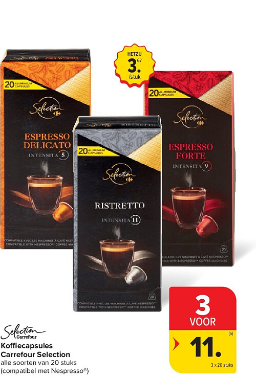 Koffiecapsules Carrefour Selection