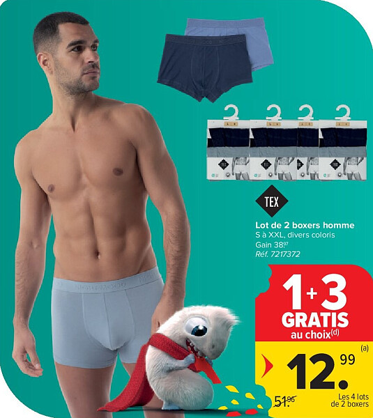 Lot de 2 boxers homme