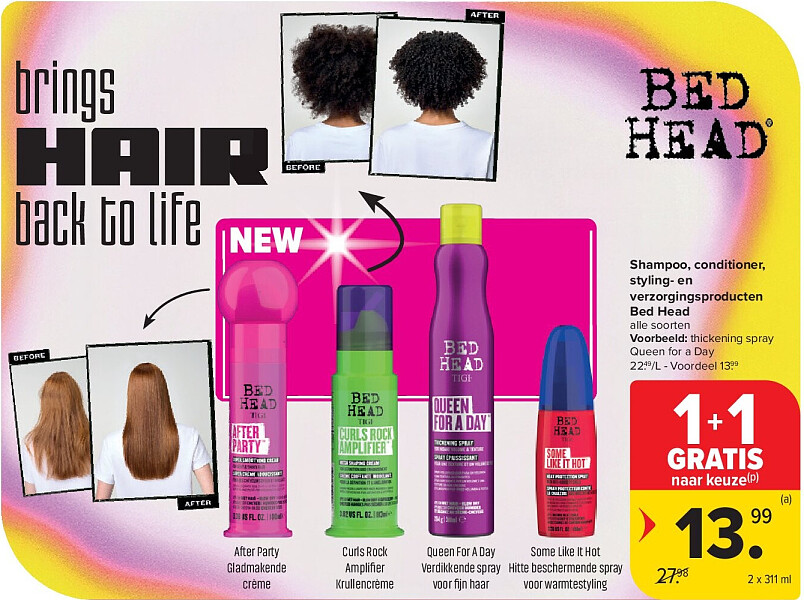 Shampoo, conditioner, styling- en verzorgingsproducten Bed Head
