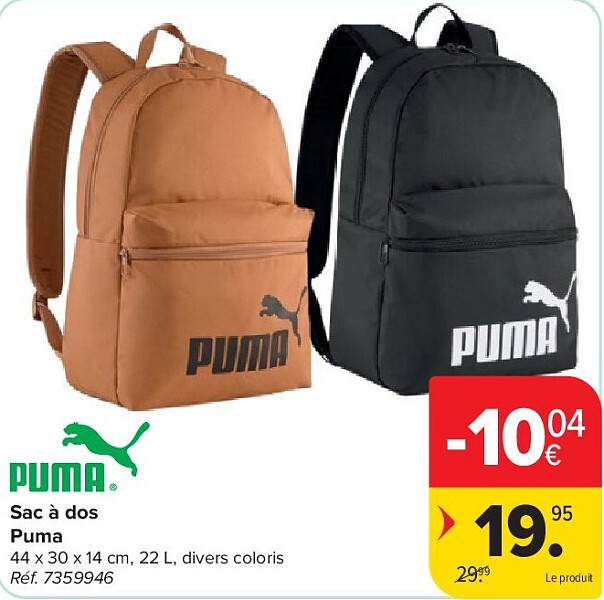 Sac à dos Puma 44 x 30 x 14 cm, 22 L