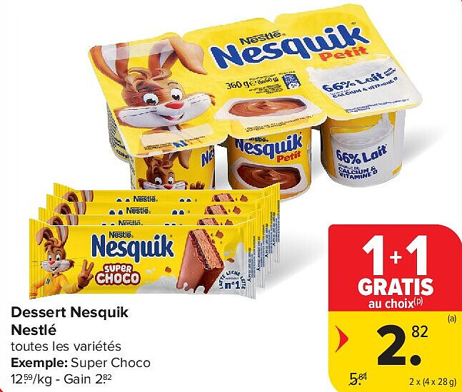 Dessert Nesquik Nestlé 2 x (4 x 28 g)