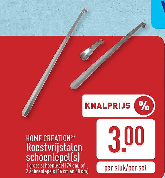 Roestvrijstalen schoenlepel(s)