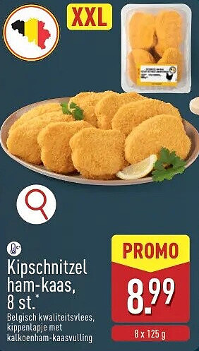 Kipschnitzel ham-kaas, 8st.