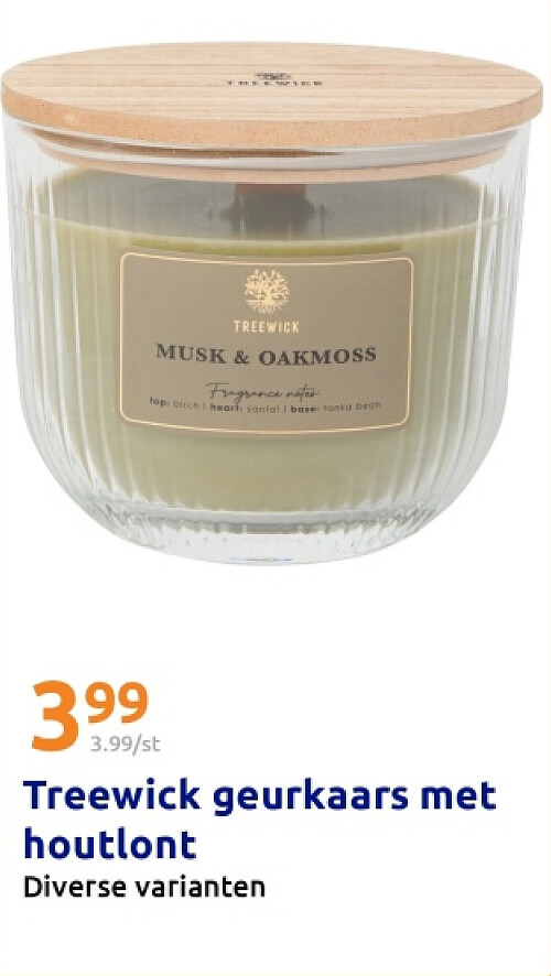 Treewick geurkaars met houtlont