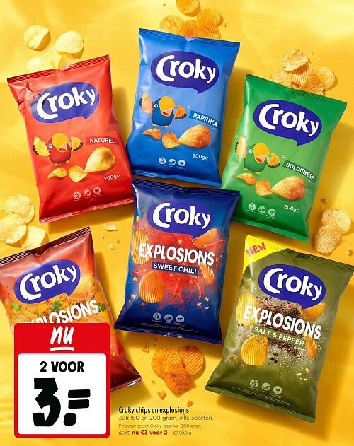 Croky chips en explosions