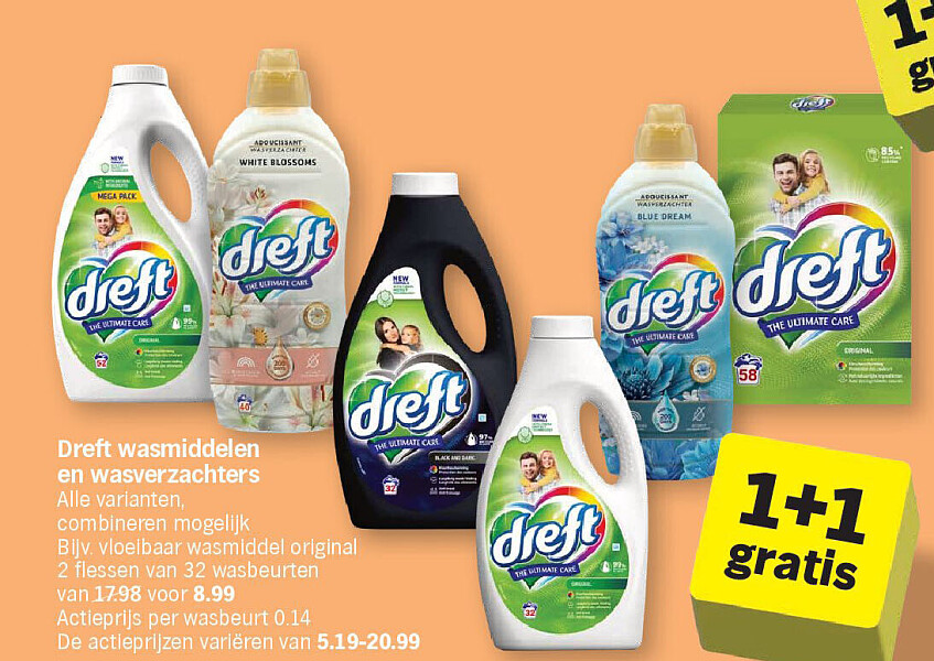 Dreft wasmiddelen en wasverzachters