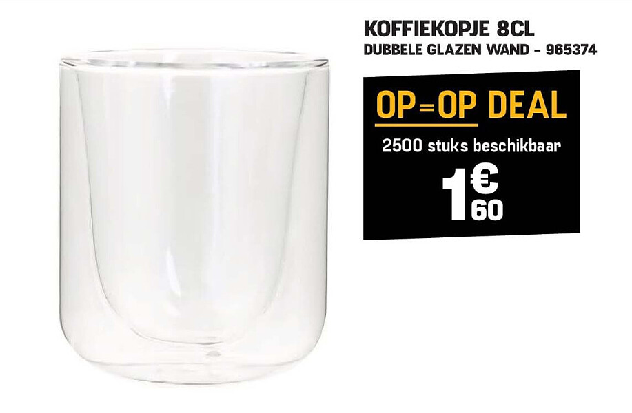 KOFFIEKOPJE 8CL DUBBELE GLAZEN WAND