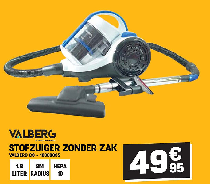 STOFZUIGER ZONDER ZAK VALBERG C3